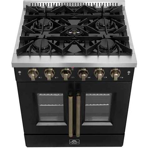 Forno 30-inch Freestanding Gas Range with French Door FFSGS6444-30BLK IMAGE 5