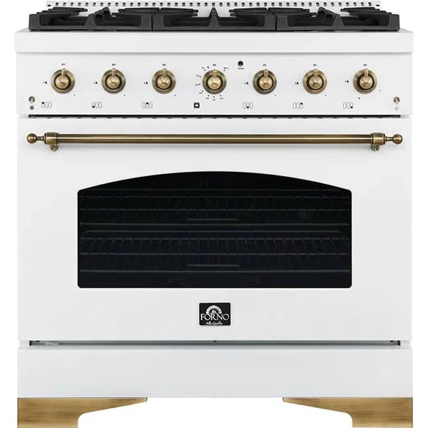 Forno 36-inch Freestanding Dual-Fuel Range with Convection Technology FFSGS6113-36WHT IMAGE 1