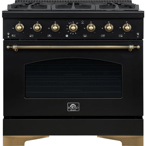 Forno 36-inch Freestanding Dual-Fuel Range with Convection Technology FFSGS6113-36BLK IMAGE 1
