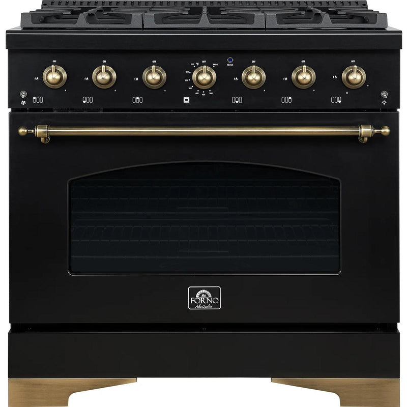 Forno 36-inch Freestanding Dual-Fuel Range with Convection Technology FFSGS6113-36BLK IMAGE 1