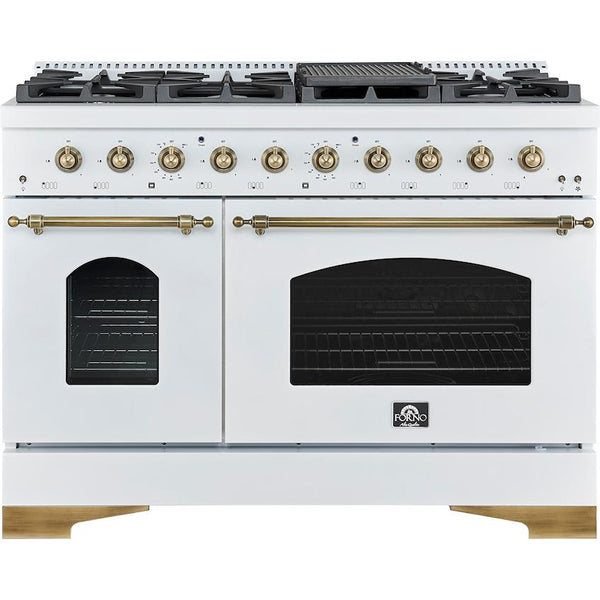 Forno 48-inch Freestanding Dual-Fuel Range with Convection Technology FFSGS6113-48WHT IMAGE 1