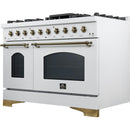 Forno 48-inch Freestanding Dual-Fuel Range with Convection Technology FFSGS6113-48WHT IMAGE 4