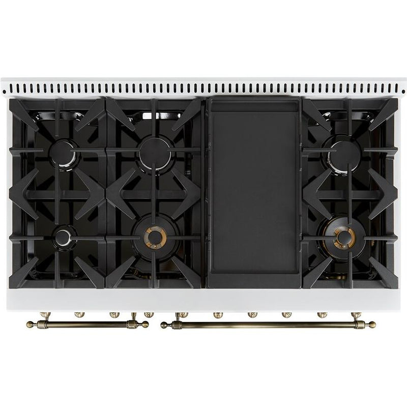Forno 48-inch Freestanding Dual-Fuel Range with Convection Technology FFSGS6113-48WHT IMAGE 5