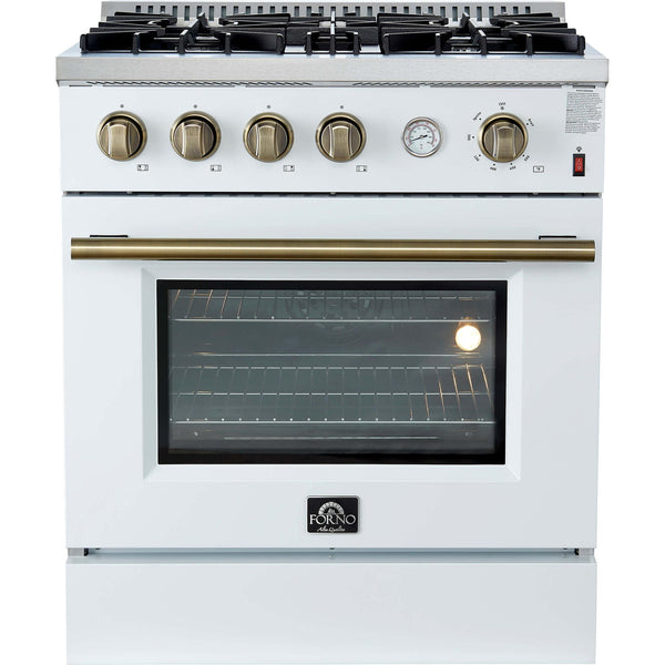 Forno 30-inch Freestanding Gas Range with Convection Technology FFSGS6277-30WHT IMAGE 1