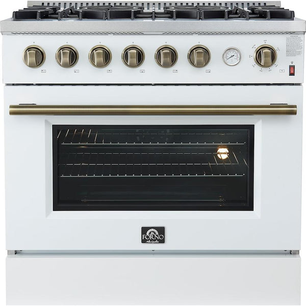 Forno 36-inch Freestanding Gas Range with Convection Technology FFSGS6277-36WHT IMAGE 1