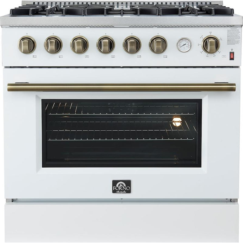 Forno 36-inch Freestanding Gas Range with Convection Technology FFSGS6277-36WHT IMAGE 1