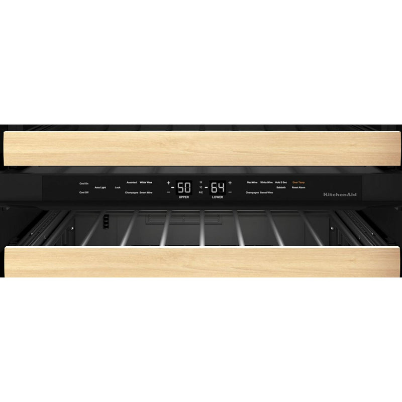  KitchenAid 24-inch Undercounter Wine Cellar with Full-Extension Wood-Front Racks KUWR524SJP IMAGE 3