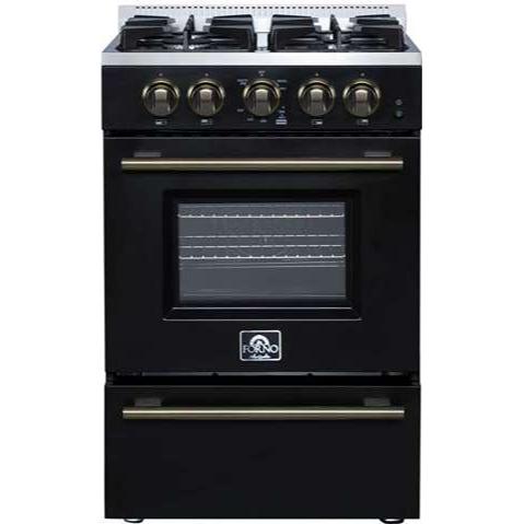  Forno Breno 24-inch Freestanding Gas Range FFSGS6290-24BLK IMAGE 1