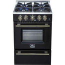  Forno Breno 24-inch Freestanding Gas Range FFSGS6290-24BLK IMAGE 3