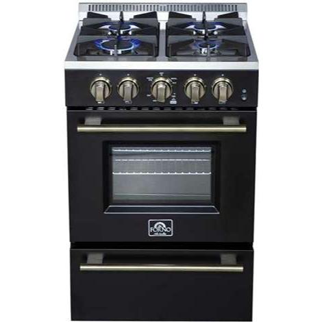  Forno Breno 24-inch Freestanding Gas Range FFSGS6290-24BLK IMAGE 3