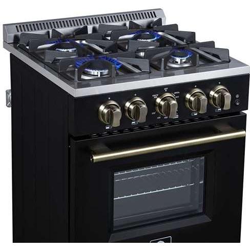  Forno Breno 24-inch Freestanding Gas Range FFSGS6290-24BLK IMAGE 4