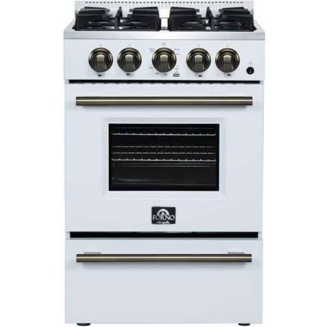  Forno Breno 24-inch Freestanding Gas Range FFSGS6290-24WHT IMAGE 1