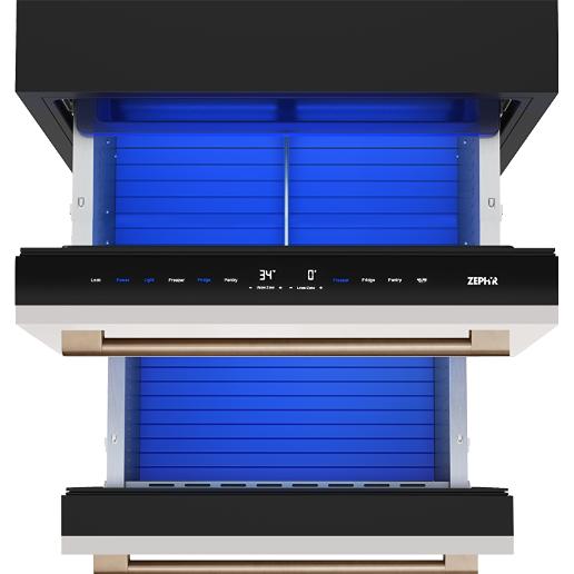  Zephyr 24-inch, 3.9 cu. ft. Built-in Refrigerator Freezer Drawers PRRFD24C2AP IMAGE 5